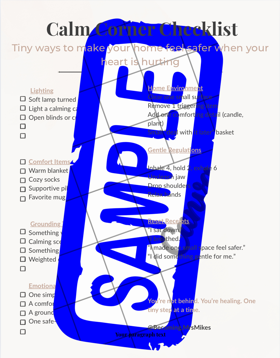 Calm Corner Checklist