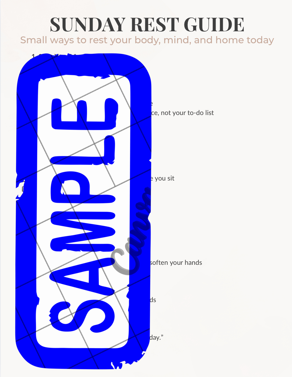 Sunday Rest Guide